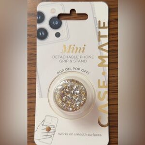 Case-Mate Mini Detachable Phone Grip & Stand - Silver and Gold